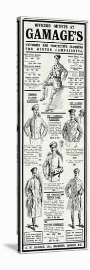 Advert for Gamages Officers Outfits 1915-null-Stretched Canvas