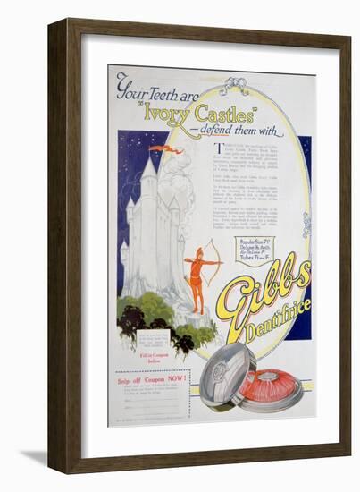 Advert for Gibbs Solid Dentifrice, 1922-null-Framed Giclee Print