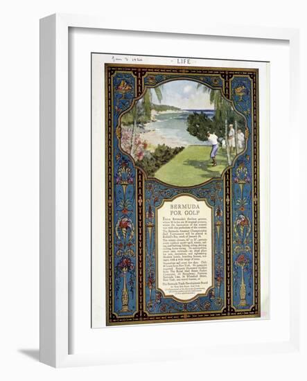 Advert for golf courses in Bermuda, January 3rd 1924-Unknown-Framed Giclee Print