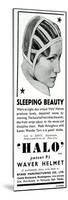 Advert for Halo Sleeping Cap 1936-null-Mounted Art Print