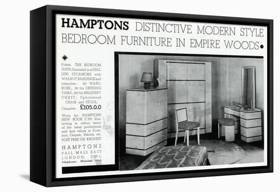 Advert for Hamptons Bedroom Suite 1935-null-Framed Stretched Canvas