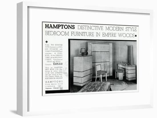 Advert for Hamptons Bedroom Suite 1935-null-Framed Art Print