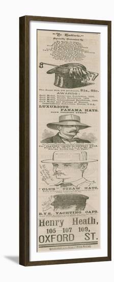 Advert for Henry Heath, 105-109 Oxford Street, London, the Hatterie-null-Framed Premium Giclee Print