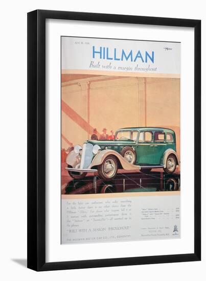 Advert for Hillman Motor Cars, 1935-null-Framed Giclee Print