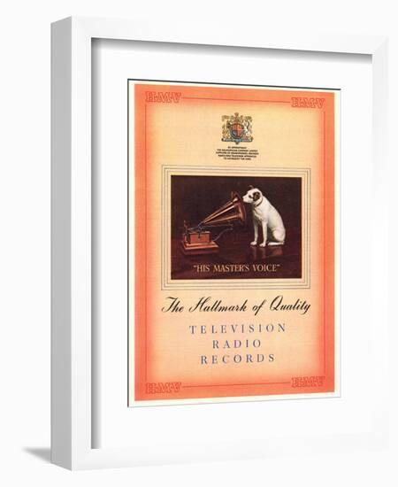 Advert for 'His Master's Voice', Illustration from the 'South Bank Exhibition' Catalogue-English-Framed Premium Giclee Print