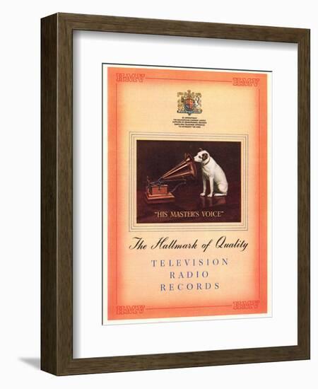 Advert for 'His Master's Voice', Illustration from the 'South Bank Exhibition' Catalogue-English-Framed Giclee Print