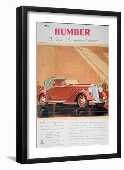 Advert for Humber Motor Cars, 1935-null-Framed Giclee Print