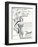 Advert for J. Roussel Lingerie with Elastic Lace Belt 1936-null-Framed Art Print