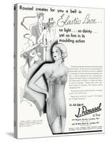 Advert for J. Roussel Lingerie with Elastic Lace Belt 1936-null-Stretched Canvas