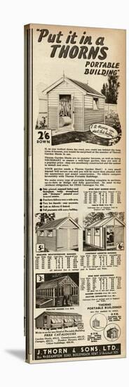 Advert for J. Thorn and Sons Portable Sheds and Greenhouses-null-Stretched Canvas