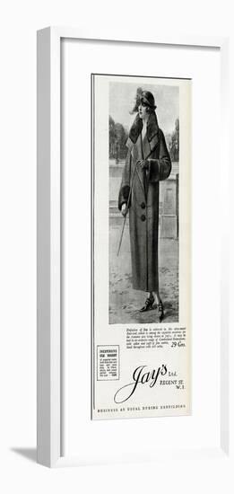 Advert for Jay's Womens Coats 1923-null-Framed Art Print