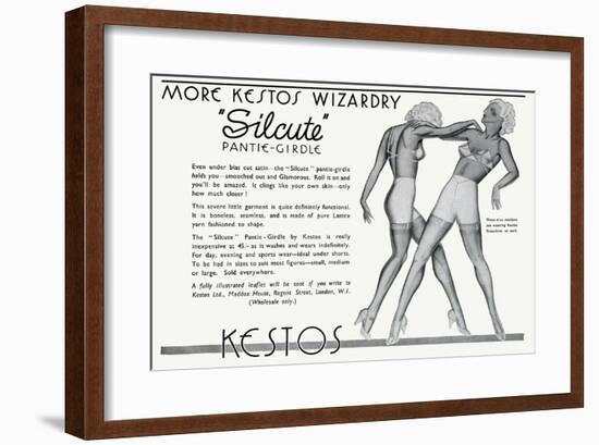 Advert for Kestos Lingerie 1935-null-Framed Art Print