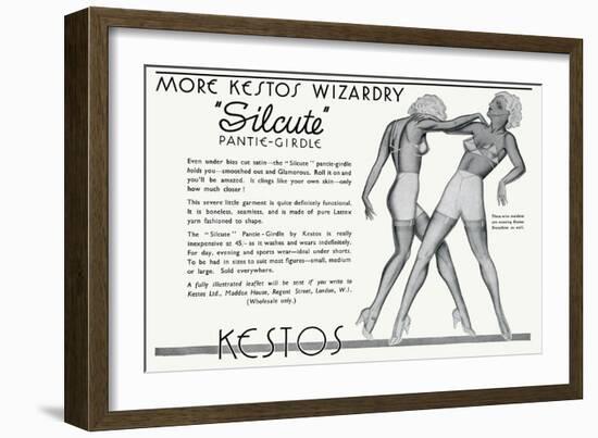 Advert for Kestos Lingerie 1935-null-Framed Art Print