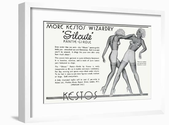 Advert for Kestos Lingerie 1935-null-Framed Art Print
