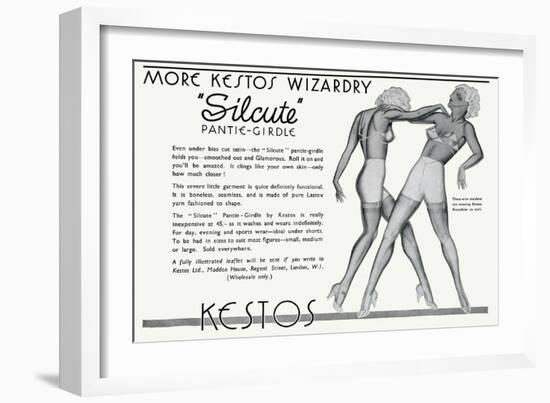 Advert for Kestos Lingerie 1935-null-Framed Art Print