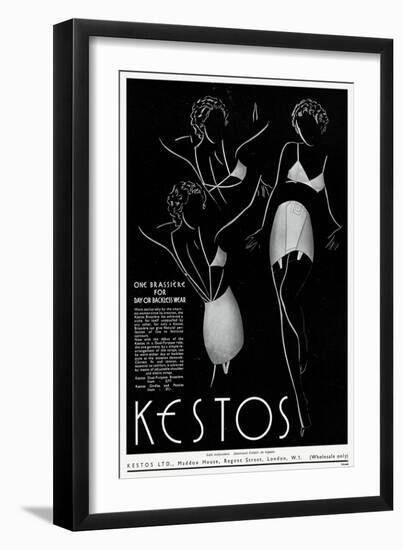 Advert for Kestos Lingerie 1936-null-Framed Art Print