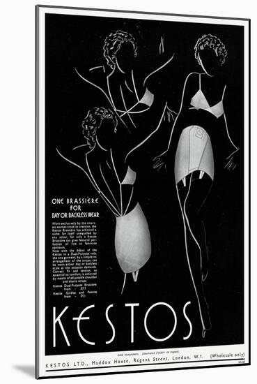Advert for Kestos Lingerie 1936-null-Mounted Art Print