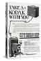 Advert for Kodak Folding Pocket Cameras 1909-null-Stretched Canvas