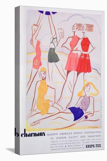 Advert for Krepe-Tex Bathing Costumes, 1935-null-Stretched Canvas