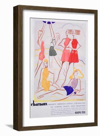 Advert for Krepe-Tex Bathing Costumes, 1935-null-Framed Giclee Print