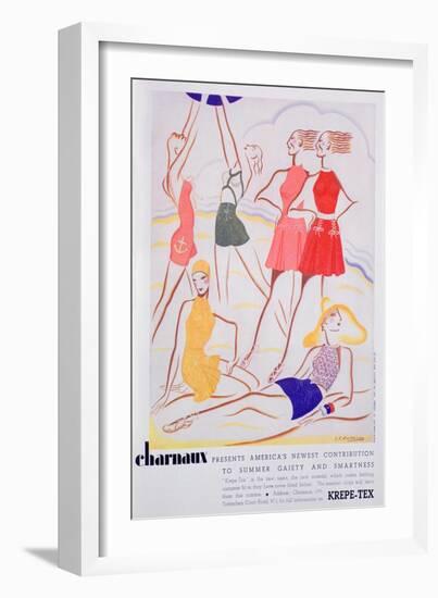 Advert for Krepe-Tex Bathing Costumes, 1935-null-Framed Giclee Print