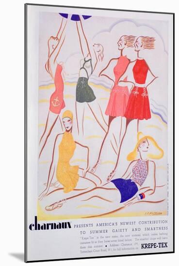 Advert for Krepe-Tex Bathing Costumes, 1935-null-Mounted Giclee Print