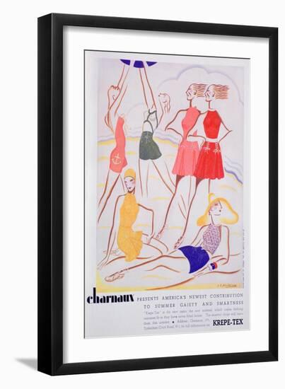 Advert for Krepe-Tex Bathing Costumes, 1935-null-Framed Premium Giclee Print