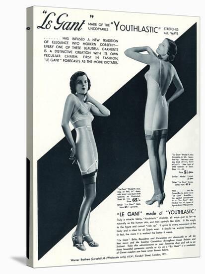 Advert for Le Gant Corsets 1935-null-Stretched Canvas