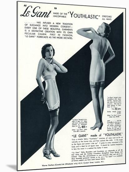 Advert for Le Gant Corsets 1935-null-Mounted Art Print