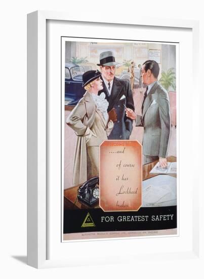 Advert for Lockheed Car Brakes by Automotive Products of Leamington Spa, 1937-null-Framed Giclee Print