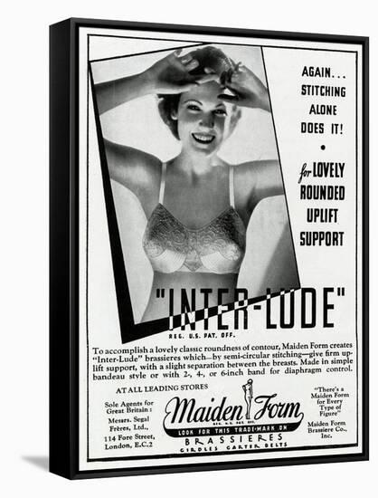 Advert for Maiden Form Bra with Uplift 1936-null-Framed Stretched Canvas