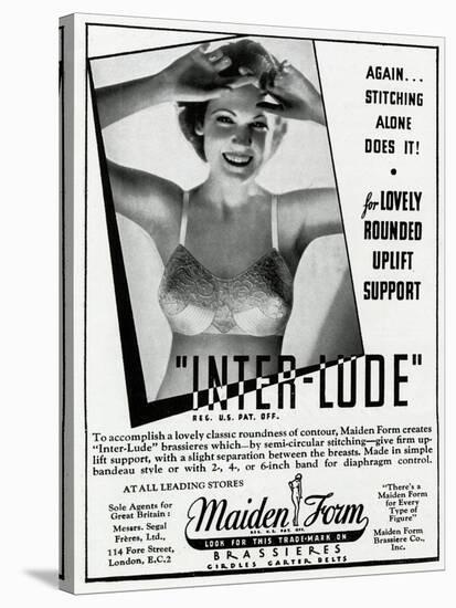 Advert for Maiden Form Bra with Uplift 1936-null-Stretched Canvas