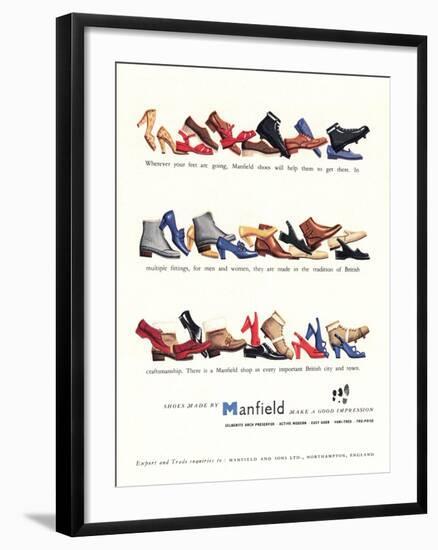 Advert for 'Manfield' Shoes-null-Framed Giclee Print