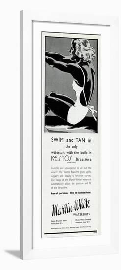 Advert for Martin-White Swimsuits 1936-null-Framed Art Print