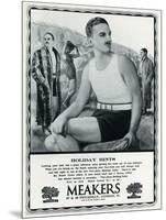 Advert for Meakers Mens Swimwear 1927-null-Mounted Art Print
