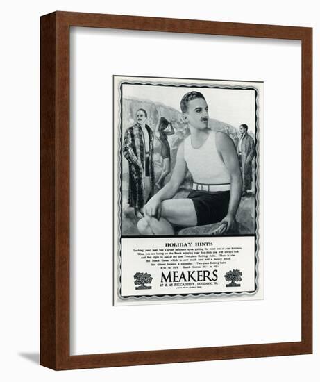 Advert for Meakers Mens Swimwear 1927-null-Framed Art Print