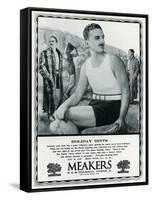 Advert for Meakers Mens Swimwear 1927-null-Framed Stretched Canvas