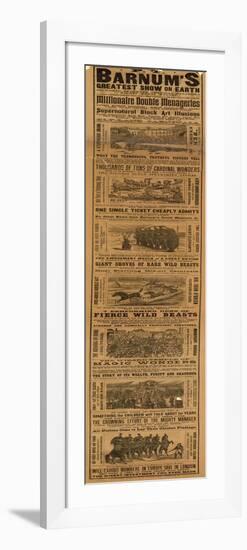 Advert for P T Barnum's Greatest Show on Earth-null-Framed Giclee Print