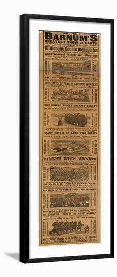 Advert for P T Barnum's Greatest Show on Earth-null-Framed Giclee Print