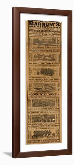 Advert for P T Barnum's Greatest Show on Earth-null-Framed Giclee Print