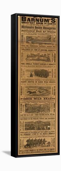 Advert for P T Barnum's Greatest Show on Earth-null-Framed Stretched Canvas