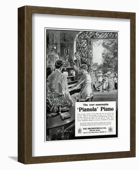 Advert for Pianola Piano 1914-null-Framed Art Print