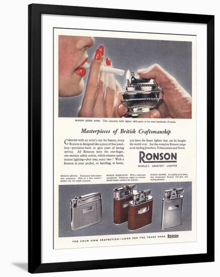 Advert for 'Ronson' Lighters-null-Framed Giclee Print