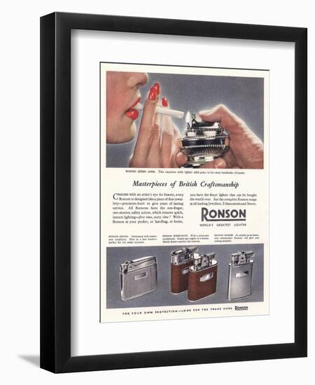 Advert for 'Ronson' Lighters-null-Framed Giclee Print