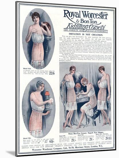 Advert for Royal Worcester Corsets 1922-null-Mounted Art Print