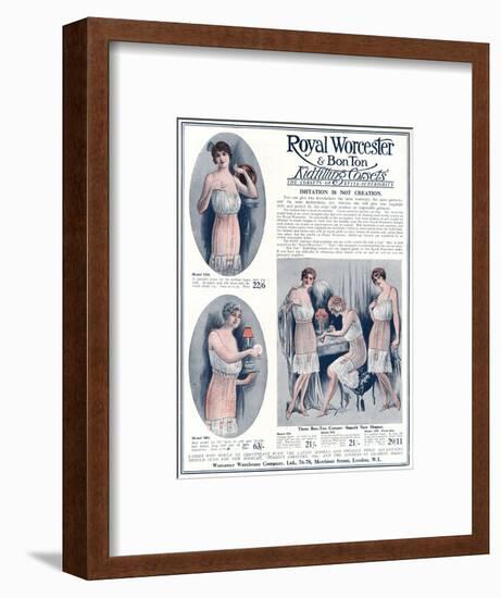 Advert for Royal Worcester Corsets 1922-null-Framed Art Print