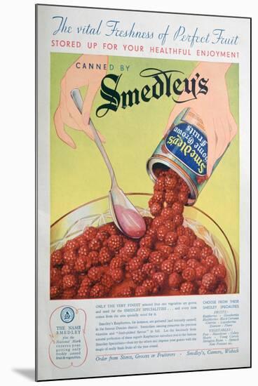 Advert for Smedley's Tinned Fruit, 1936-null-Mounted Giclee Print