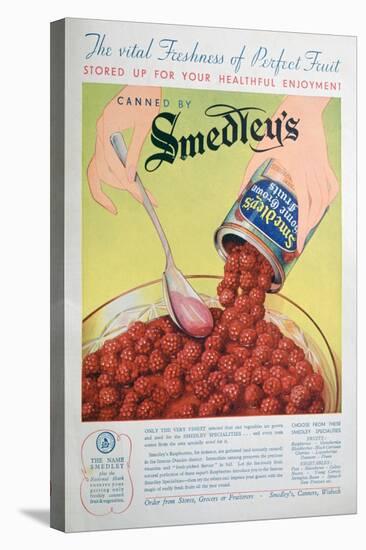 Advert for Smedley's Tinned Fruit, 1936-null-Stretched Canvas