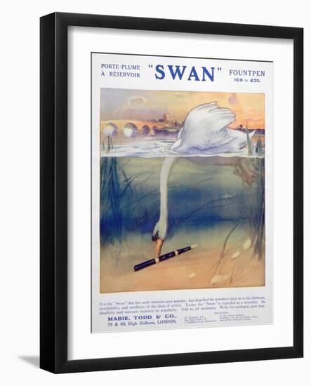 Advert for Swan Fountain Pens, C1906-null-Framed Giclee Print