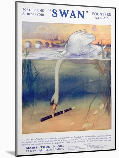 Advert for Swan Fountain Pens, C1906-null-Mounted Giclee Print